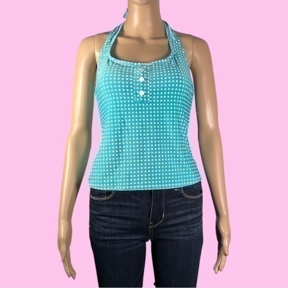 Beach House Polka Dot, Barbie Y2K, 50s Style Halter Top Size 10 - “Kerensa”